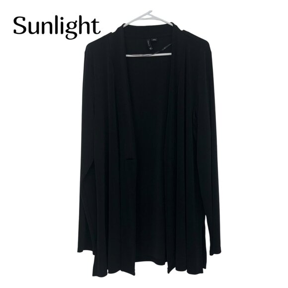 New Directions Womens Black Mid Cardigan SZ Large Polyester Spandex Blend - Picture 1 of 14
